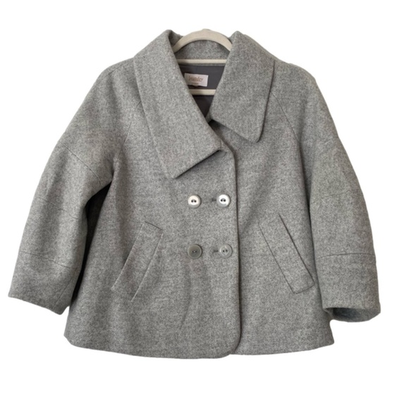Laundry Shelli Segal wool blend double breast collared jacket light mixed grey - Picture 1 of 14
